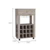 Ambler 1-Drawer 12-Bottle Wine Cabinet Light Grey