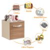 Fabric Storage Cubes with Handle, Foldable  Cube Storage Bins, 6 Pack Storage Baskets for Shelves, Storage Boxes for Organizing Closet Bins, Wood Grai