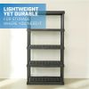 5 Tier 18"x 36"x70.2" Ventilated Plastic Wall Shelf Unit;  750lb Capacity;  Black