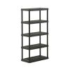 5 Tier 18"x 36"x70.2" Ventilated Plastic Wall Shelf Unit;  750lb Capacity;  Black