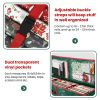 2Pcs Christmas Wrapping Paper Storage Containers Foldable Water Resistant Gift Wrap Organizer with Pockets Handles for Ribbon Card Bows Gift Bag Under