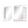 kleankin 18'' x 26''/46cm x 66cm Wall Mount Bathroom Medicine Cabinet Mirror Sliding Door with 3-Tier Storage Shelf, Stainless Steel, for Living Room