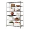 6-Tier Heavy Duty Wire Shelving Unit Black Capacity 3600 lbs