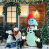 5.9FT Christmas Inflatable Outdoor Decoration Snowman Penguin Blow Up Yard Decoration with LED Light Built-in Air Blower for Winter Holiday Xmas Garde