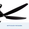 56 In Intergrated LED Ceiling Fan Lighting with Black ABS Blade