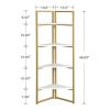 4-Tier Corner Multipurpose Display Rack; Freestanding Bathroom Corner Shelf; Multipurpose Corner Shelving Unit for Small Spaces; Gold