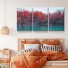 3 Panels Framed Maple Forest Canvas Wall Art Decor,3 Pieces Mordern Canvas Decoration Painting for Office,Dining room,Living room, Bedroom Decor-Ready