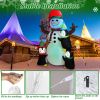 5.9FT Christmas Inflatable Outdoor Decoration Snowman Penguin Blow Up Yard Decoration with LED Light Built-in Air Blower for Winter Holiday Xmas Garde