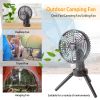 10400mah Portable Camping Fan with LED Light Rechargeable Tripod Tent Hanging Fan Lantern Portable Foldable Oscillating Table Fan with 3 Brightness 4