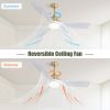 54 Inch Modern ABS Ceiling Fan 6 Speed Remote Control Dimmable Reversible DC Motor With Light and Smart APP Control