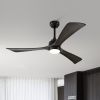 52" Ceiling Fan with Lights Remote Control,Quiet DC Motor 3 Blade Ceiling Fans 6 Speed Levels,Reversible Ceiling Fan, for Patio Living Room, Bedroom,