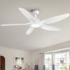 Modern 60 In Intergrated LED Ceiling Fan Lighting with White ABS Blade