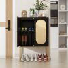 2 Door High Cabinet,Natural Rattan 2 Door high cabinet, Built-in adjustable shelf, Easy Assembly, Free Standing Cabinet for Living Room Bedroom,Hallwa