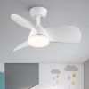 28 In Intergrated LED Ceiling Fan Lighting with White ABS Blade