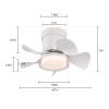 21 inch Ceiling Fan with 3 Color Temperatures Light and Remote Control DC Motor Powerful and low noise Small Space ceiling fan for Kitchen Bedroom Din