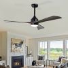 52" Ceiling Fan with Lights Remote Control,Quiet DC Motor 3 Blade Ceiling Fans 6 Speed Levels,Reversible Ceiling Fan, for Patio Living Room, Bedroom,