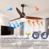 56 Inch Ceiling Fan Light With 6 Speed Remote Energy-saving DC Motor Matte Black