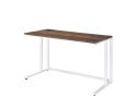 Writing Desk with Tyrese Built-in USB Port; Walnut & White Finish AL