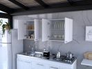 Portofino 150 Wall Cabinet; Double Door; Two External Shelves; Two Interior Shelves -White