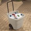 15 Gallon Resin Rolling Lawn and Utility Cart with Retractable Handle