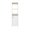 Hanover 4-Shelf Linen Cabinet Light Oak and White