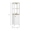 Hanover 4-Shelf Linen Cabinet Light Oak and White