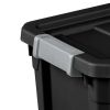 7.5 Gallon Stacker Tote Plastic, Black, Storage,Set of 6