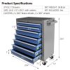 Rolling Tool Chest with 7-Drawer Tool Box with Wheels Multifunctional Tool Cart Mechanic Tool Storage Cabinet for Garage, Warehouse, Workshop, Repair