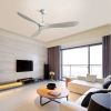 60 Inch Indoor Solid Wood Ceiling Fan With 6 Speed Remote Control Reversible DC Motor For Living Room