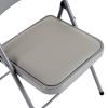 6pcs Elegant Foldable Iron & PVC Chairs for Convention & Exhibition Gray