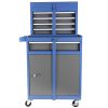 Tool Chest, 5-Drawer Rolling Tool Storage Cabinet with Detachable Top Tool Box, Liner, Universal Lockable Wheels, Adjustable Shelf, Locking Mechanism,