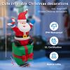 Foot Christmas Inflatable Santa Claus Outdoor Decorations with Build-in LED Lights, Waterproof Xmas Family Inflatable Decor for Yard Lawn Garden Home