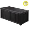 Outdoor Storage Box 120 Gallon Waterproof Deck Box for Furniture Outdoor Storage; Black