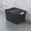 19 Gallon Stacker Tote Plastic, Black, Set of 6