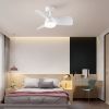 28 In Intergrated LED Ceiling Fan Lighting with White ABS Blade