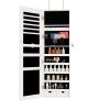 Mirror Jewelry Cabinet, 47.2 Inch Large Capacity Lockable Jewelry Armoire Organizer, Wall or Door Mounted Mirror with Jewelry Storage-White