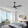 52" Ceiling Fan with Lights Remote Control,Quiet DC Motor 3 Blade Ceiling Fans 6 Speed Levels,Reversible Ceiling Fan, for Patio Living Room, Bedroom,