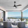 52" Ceiling Fan with Lights Remote Control,Quiet DC Motor 3 Blade Ceiling Fans 6 Speed Levels,Reversible Ceiling Fan, for Patio Living Room, Bedroom,