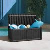 Outdoor Storage Box 120 Gallon Waterproof Deck Box for Furniture Outdoor Storage; Black