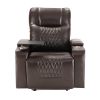 Power Motion Recliner with USB Charging Port and Hidden Arm Storage 2 Convenient Cup Holders Design and 360¬∞ Swivel Tray Table,Brown (old sku: SG0006