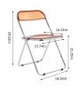 YELLOW Clear Transparent Folding Chair Chair Pc Plastic Living Room Seat