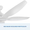 Modern 60 In Intergrated LED Ceiling Fan Lighting with White ABS Blade