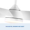 28 In Intergrated LED Ceiling Fan Lighting with White ABS Blade