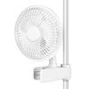 HealSmart 6-Inch Grow Tent Poles Clip Fan, Monkey Fan, Manually Adjustable 90¬∞ Angles, 15W, 2-Speeds Control, 63 inch Cord Length, White