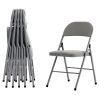 6pcs Elegant Foldable Iron & PVC Chairs for Convention & Exhibition Gray