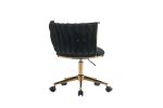 Office Desk Chair, Upholstered Home Office Desk Chairs with Adjustable Swivel Wheels, Ergonomic Office Chair for Living Room, Bedroom, Office, Vanity