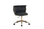 Office Desk Chair, Upholstered Home Office Desk Chairs with Adjustable Swivel Wheels, Ergonomic Office Chair for Living Room, Bedroom, Office, Vanity