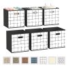 6 Pack Fabric Storage Cubes with Handle, Foldable 13x13 Inch Large Cube Storage Bins, Storage Baskets for Shelves, Storage Boxes for Organizing Closet