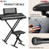 5 Core Keyboard Bench Adjustable Piano Stool Comfortable Thick Padded Heavy Duty Musician Seat - KBB 02 BLK