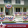 American USA Pleated Fan Flag 3x6 Feet American USA Bunting Decoration Flags Embroidered Patriotic Stars & Sewn Stripes Canvas Header Brass Grommets